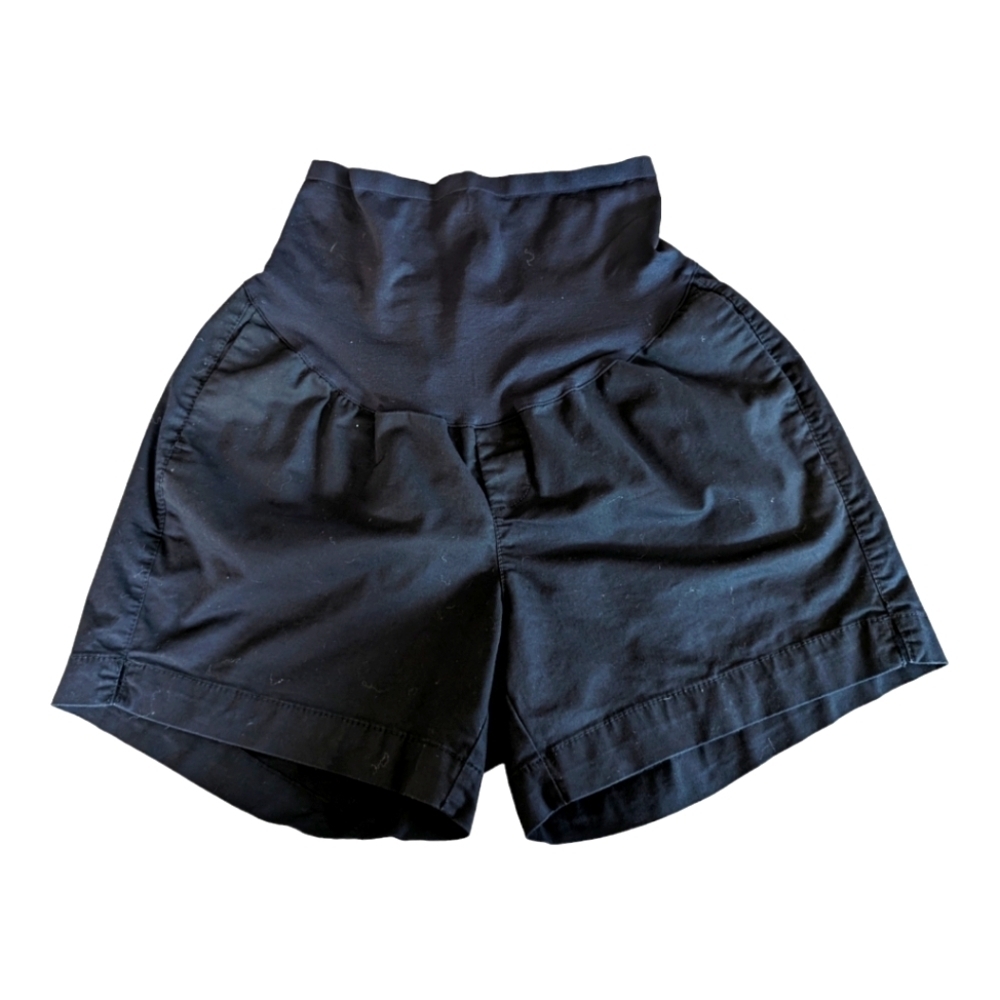 Old Navy black high rise 5" inseam maternity shorts Size 6 EUC